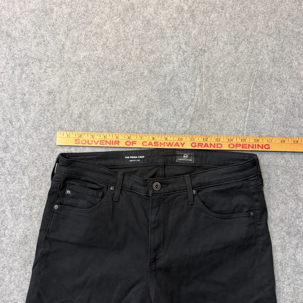 AG Adriano Goldschmied Black Denim Prima Cigarette Crop Jeans Women's Size 30 - Picture 4 of 7